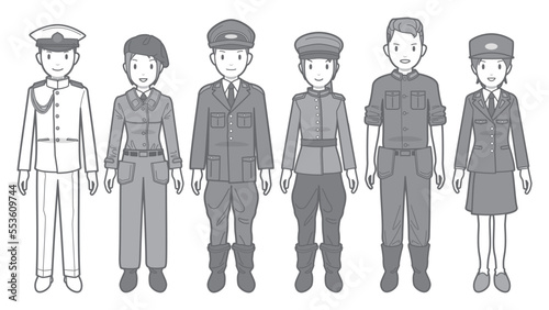 軍服、軍装のベクターイラスト