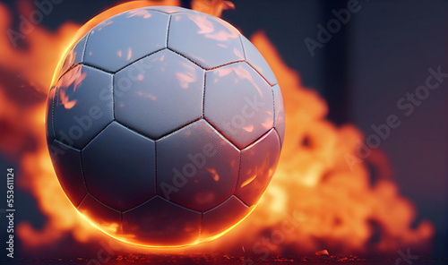 Soccer Ball With Flames and Fire