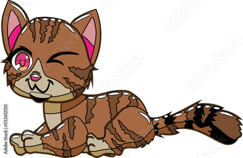 cartoon colorful cat set free vector