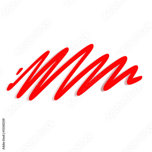red pencil stroke isolated, mark