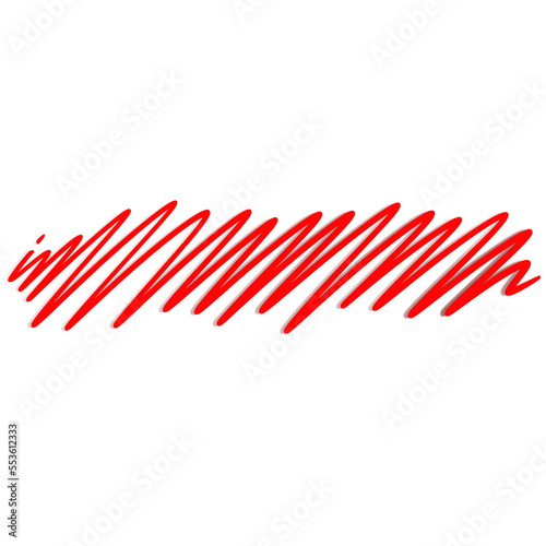 red pencil stroke isolated  mark