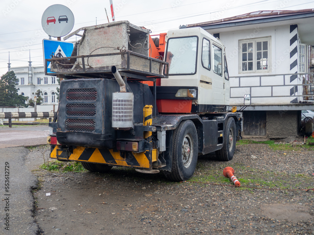 Construction vehicle. Construction equipment. Road works.