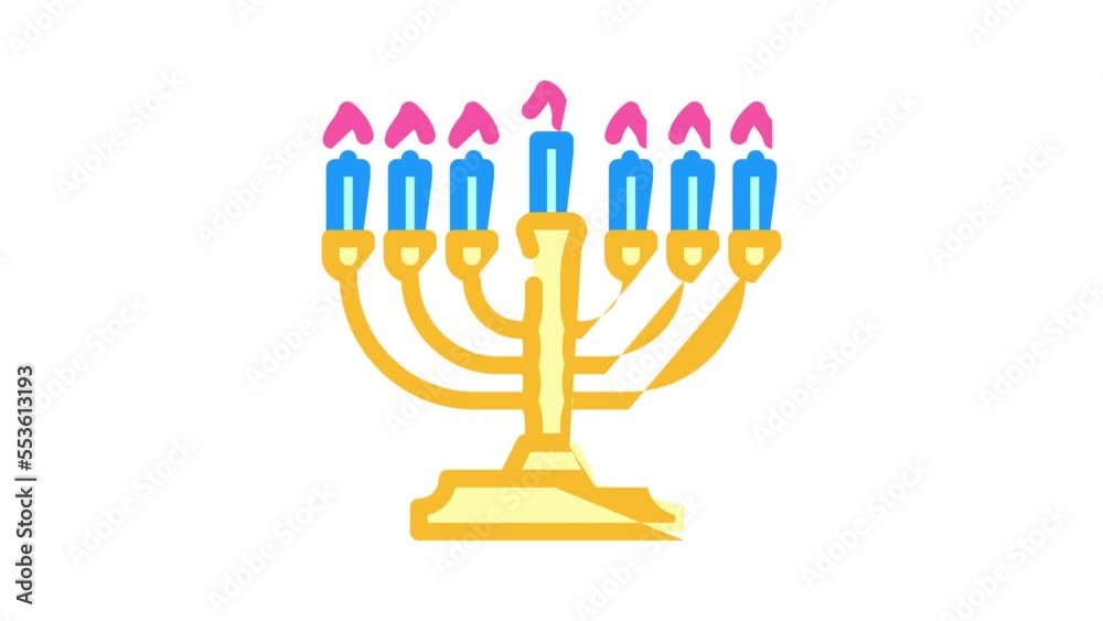 hanukkah holiday color icon animation hanukkah holiday color icon animation
