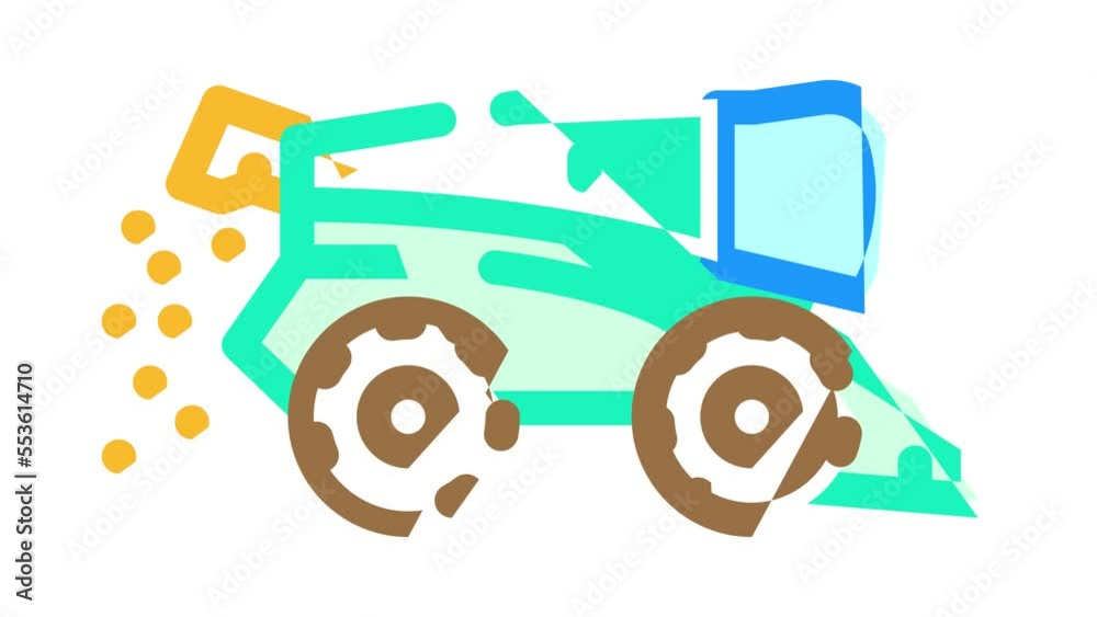 combine harvester color icon animation combine harvester color icon animation
