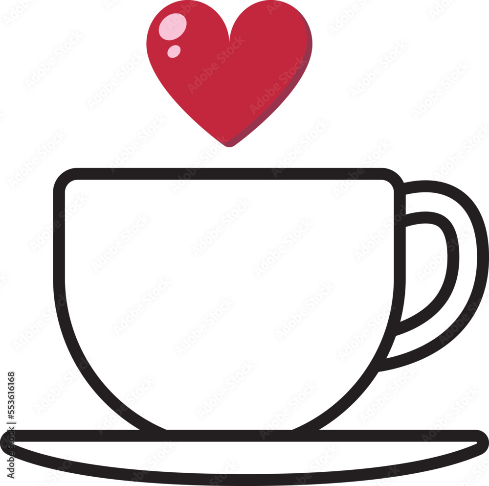 Valentine's day coffee icon. Vector Illustration. Valentine's day coffee icon. Vector Illustration.