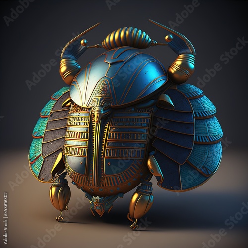 Scarab beetle. Ancient Egypt. AI
