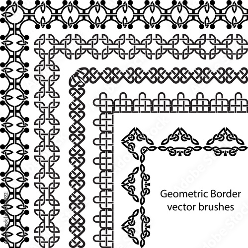 Seamless border Celtic and geometric vector pattern brush