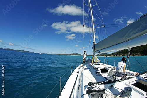 Fototapeta sailing boat trip, whitsunday islands australia