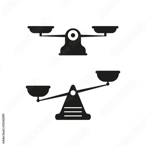 scale icons on white background. Libra symbol, balance sign. Vector illustration. stock image.