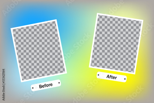Photo frame. before after. Vintage portrait for frame print design. Vector illustration. Stock image.
