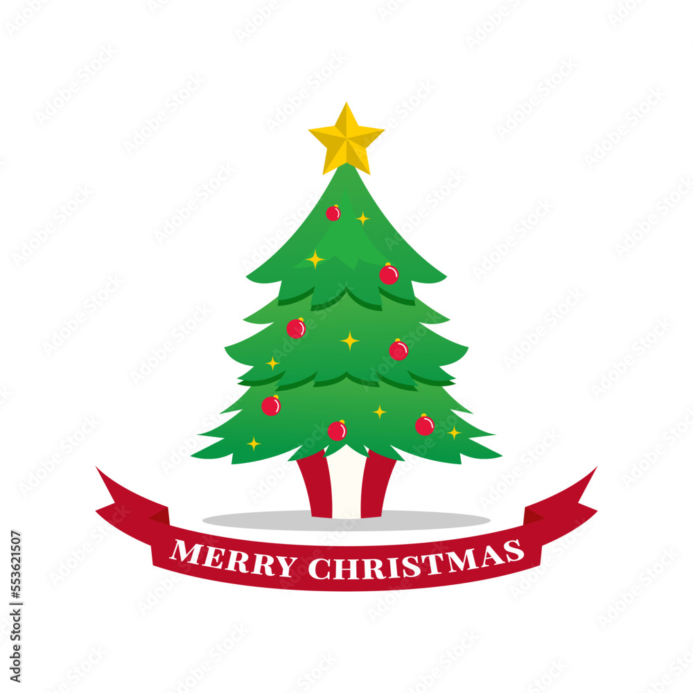 vector illustrations of a decorated Christmas tree with presents. vector illustrations of a decorated Christmas tree with presents.
