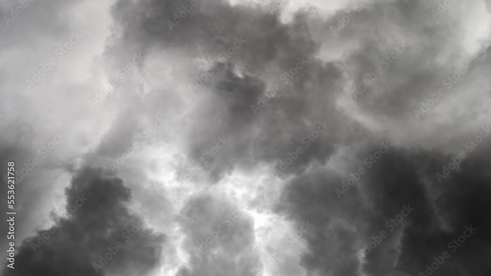 POV thunderstorm between dark clouds POV thunderstorm between dark clouds