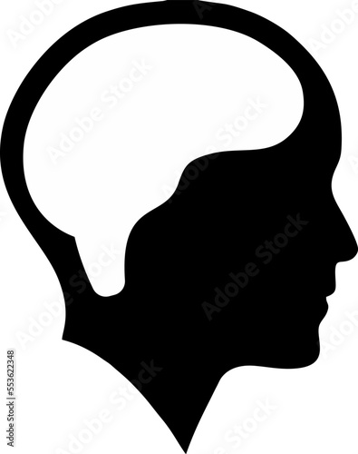 brain head silhouette icon illustration vector