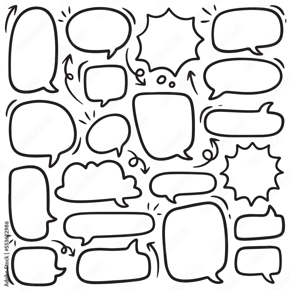 Obraz premium speech bubble doodle hand drawn vector