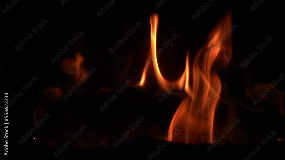 A log fire, slow motion. seamless loop for use as background A log fire, slow motion. seamless loop for use as background