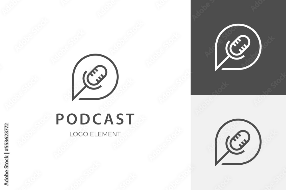 podcast logo icon design with Microphone and Bubble chat or talk icon flat illustration for radio, music, singer, multimedia podcast logo icon design with Microphone and Bubble chat or talk icon flat illustration for radio, music, singer, multimedia
