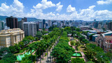 Aerial view of Praça da Liberdade in Belo Horizonte, Minas Gerais, Brazil.