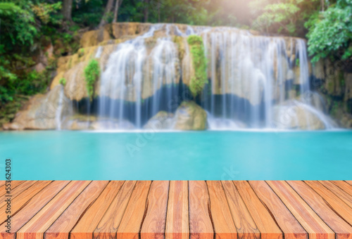 Natural wooden floors and a beautiful Erawan waterfall.