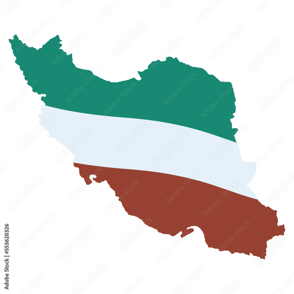 Obraz premium iranian flag in map