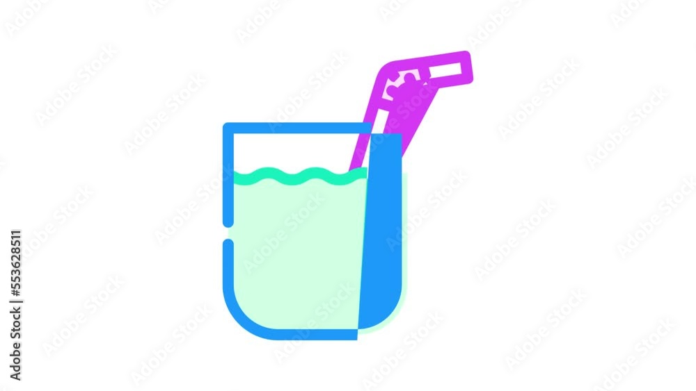 drink healthy beverage color icon animation drink healthy beverage color icon animation