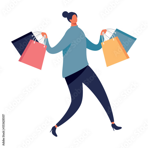 woman with shopping bags