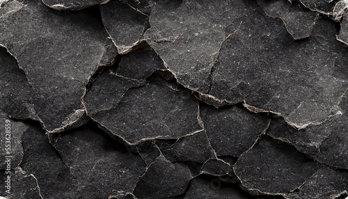 Rough black stone surface texture, Generative AI