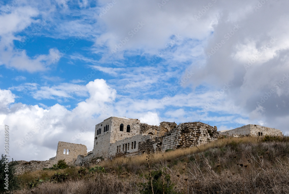 Restored Crusader fortress Mirabell in the Israel