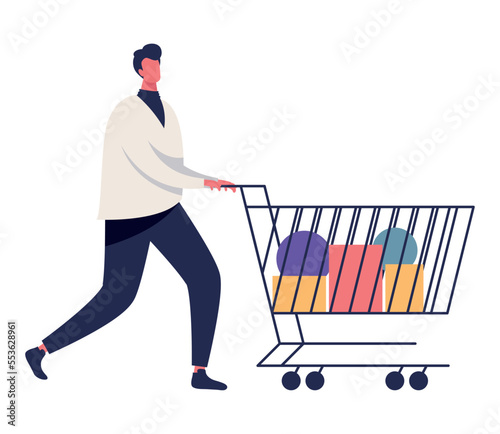 man with shopping cart