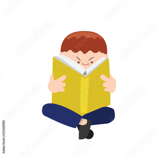 Young people love  reading books. Men and women fond of reading novels, poems and scientific literature. Students preparing for exams. Cartoon flat vector illustration isolated on white background