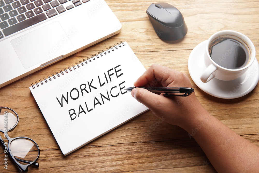 work life balance, text words typography written on paper against wooden background, life and business motivational inspirational concept work life balance, text words typography written on paper against wooden background, life and business motivational inspirational concept