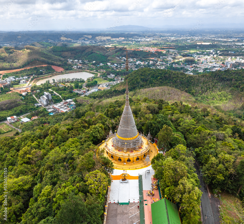Phra Maha Chedi Tripob Trimongkol steel pagoda in Hat Yai, Songkhla, Thailand 