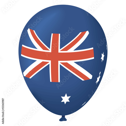australian flag in balloon helium