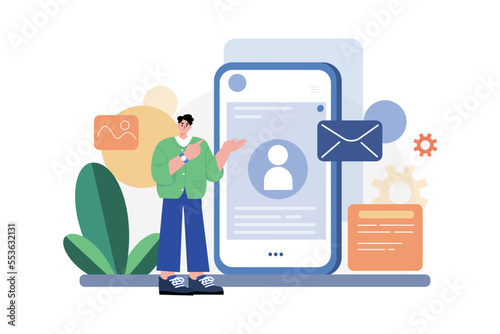 Securing Personal Data Illustration concept on white background