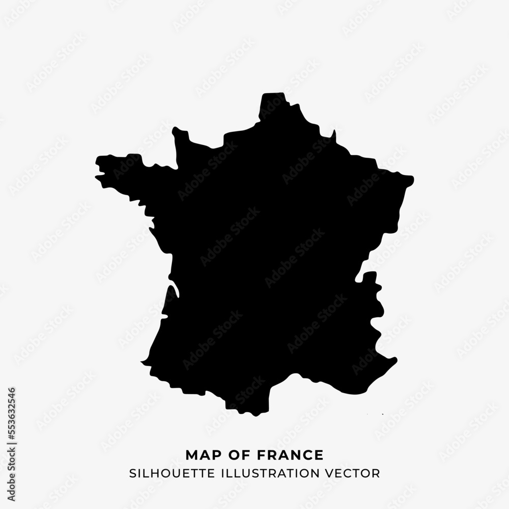 map of france silhouette illustration vector