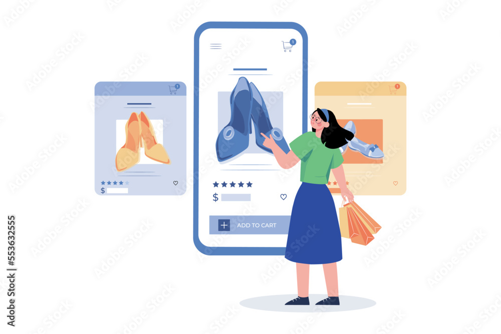 Girl Doing Online Shopping By Smartphone Girl Doing Online Shopping By Smartphone