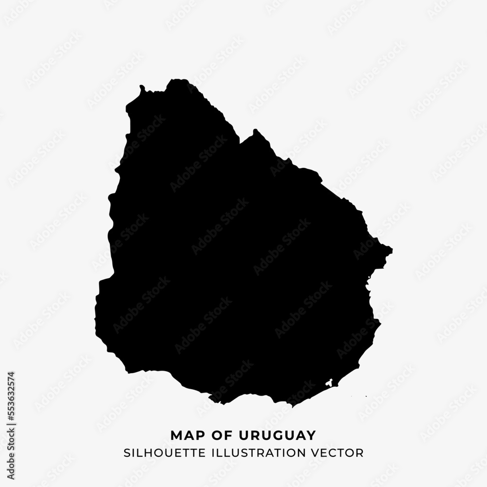 map of uruguay silhouette illustration vector