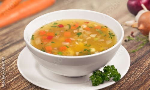 Tasty fresh hot homemade soup
