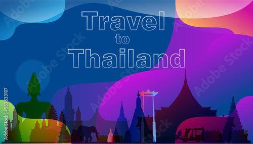 travel to thailand landmarks of thailand creative business thinking,modern Idea concept vector.