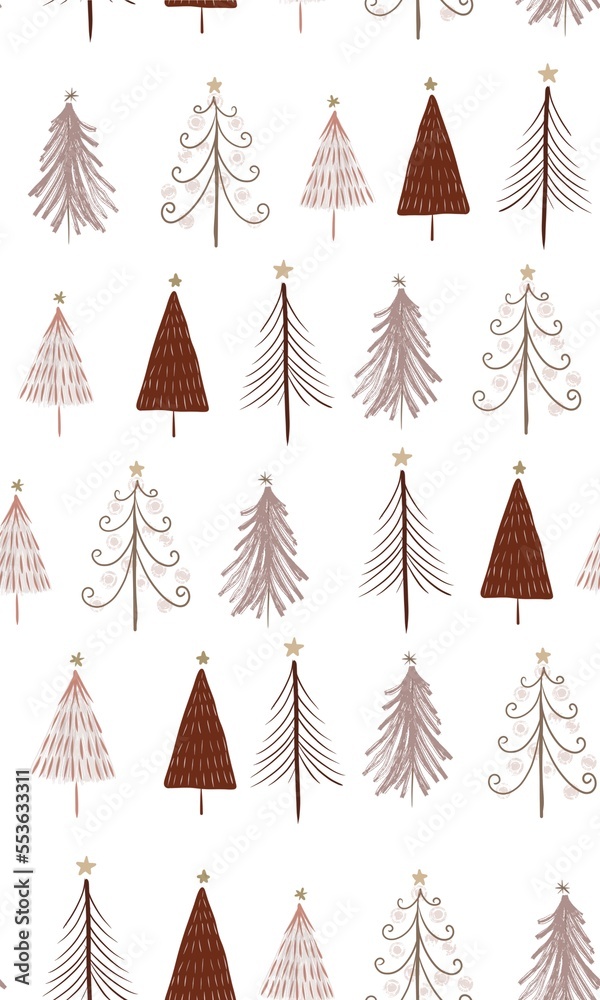 Obraz premium Chestnut spruce seamless pattern