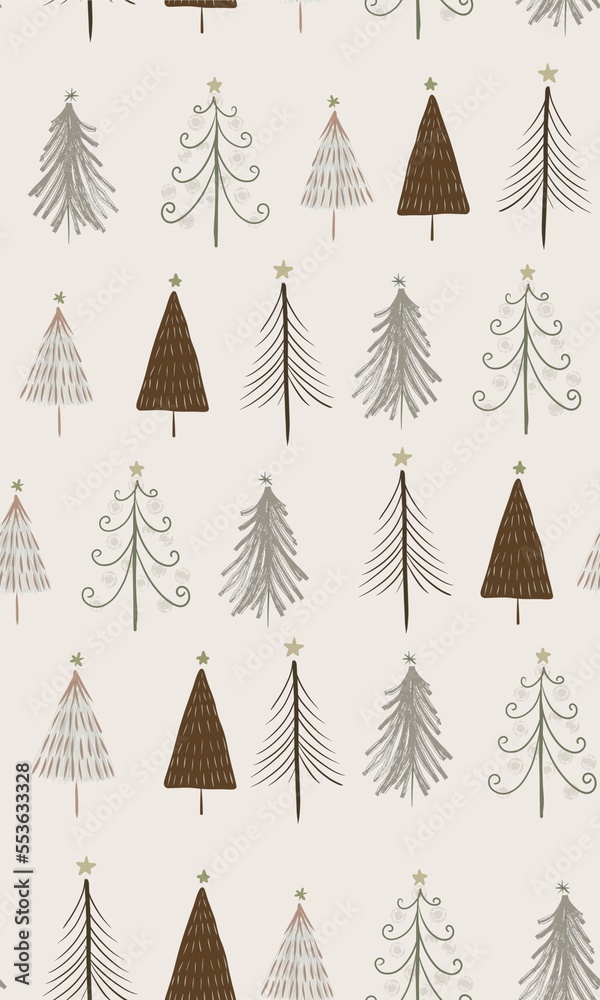 Golden Spruce seamless pattern