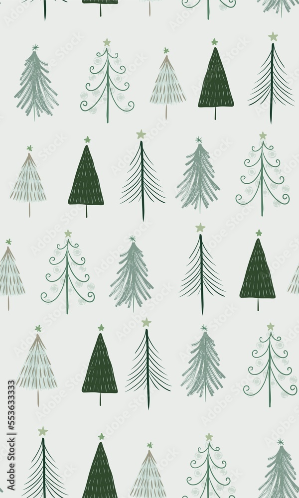 Evergreen Spruce seamless pattern
