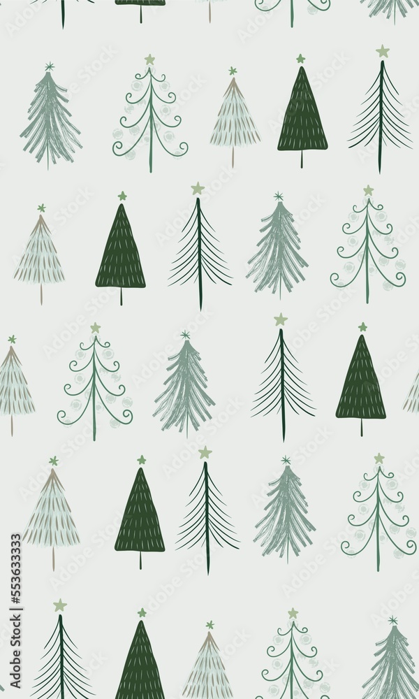 Obraz premium Evergreen Spruce seamless pattern