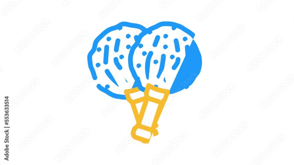 pompom for cheerleaders color icon animation