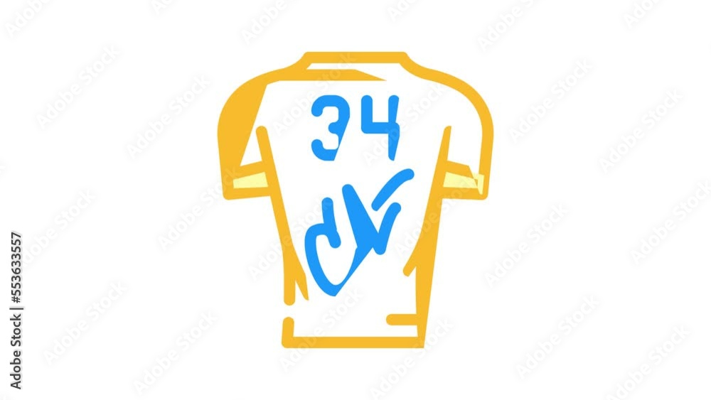t-shirt with autograph color icon animation
