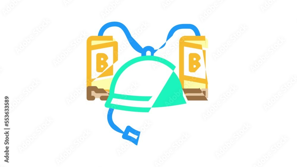 helmet with beer color icon animation