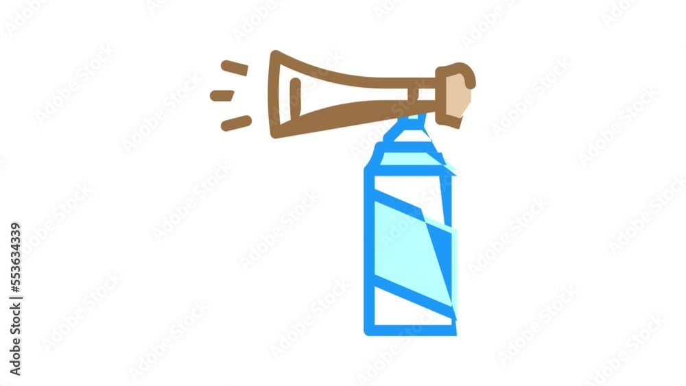 vuvuzela air bottle color icon animation