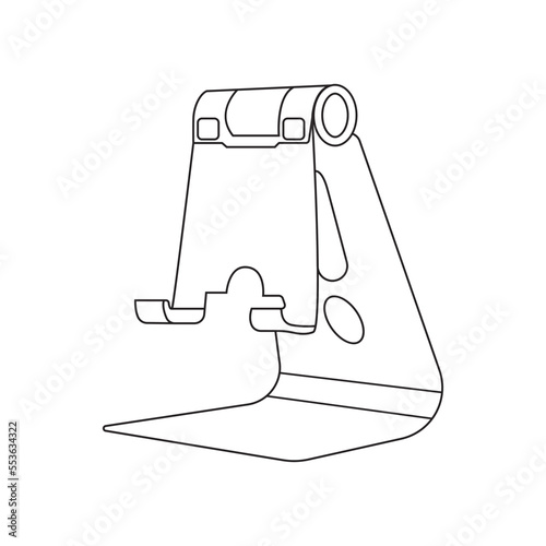 smart phone holder stand line art vector.