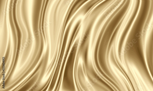 Liquid gold texture background design with smooth waves.