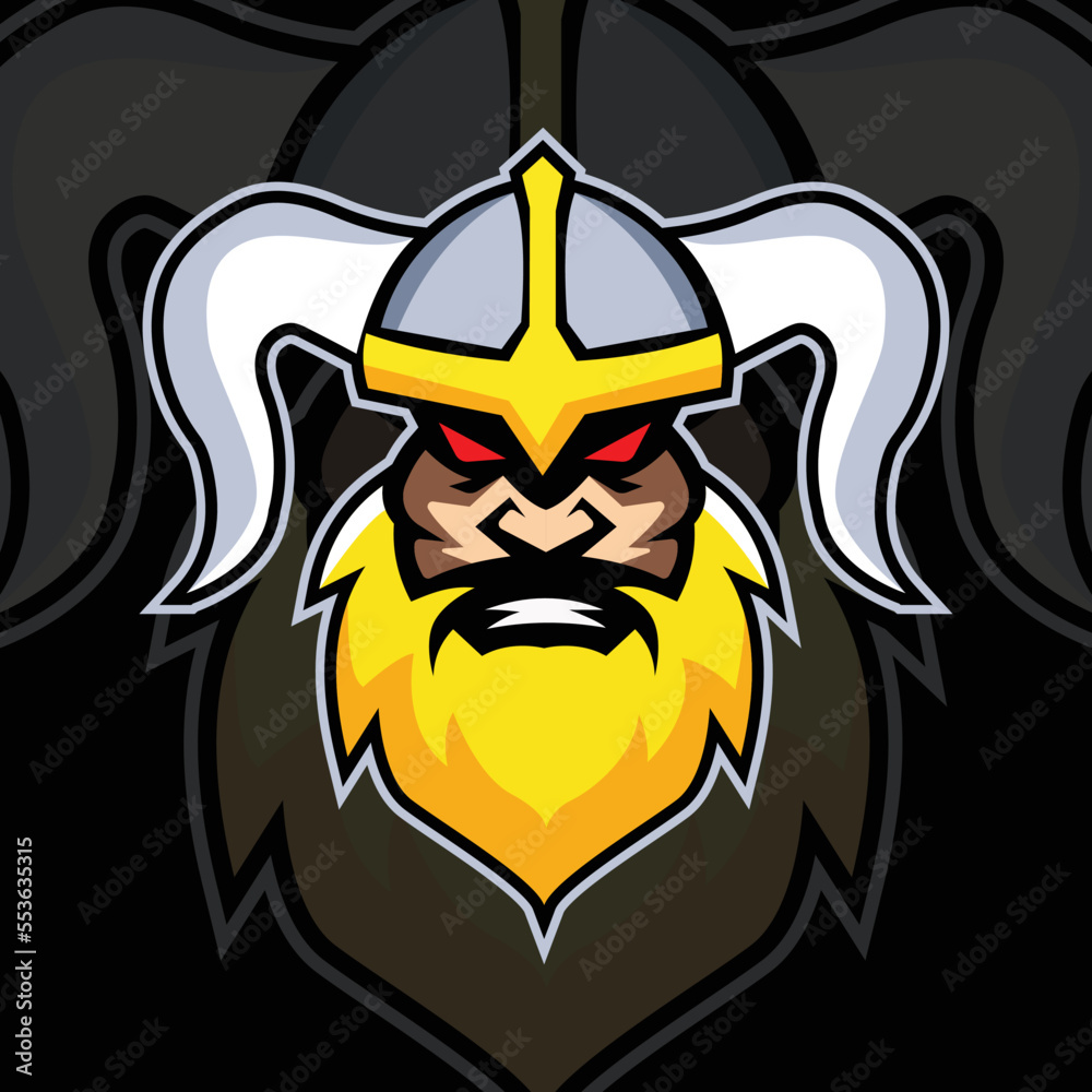 Viking Esport mascot logo vector
