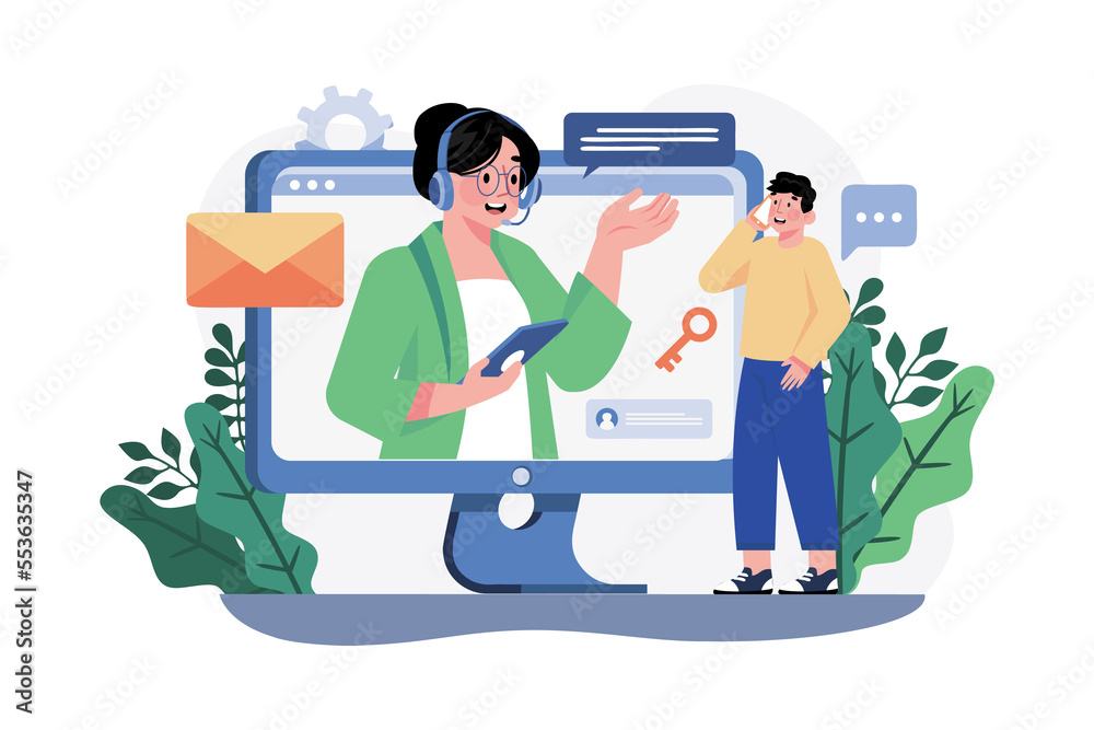 Customer Service Illustration concept on white background Customer Service Illustration concept on white background